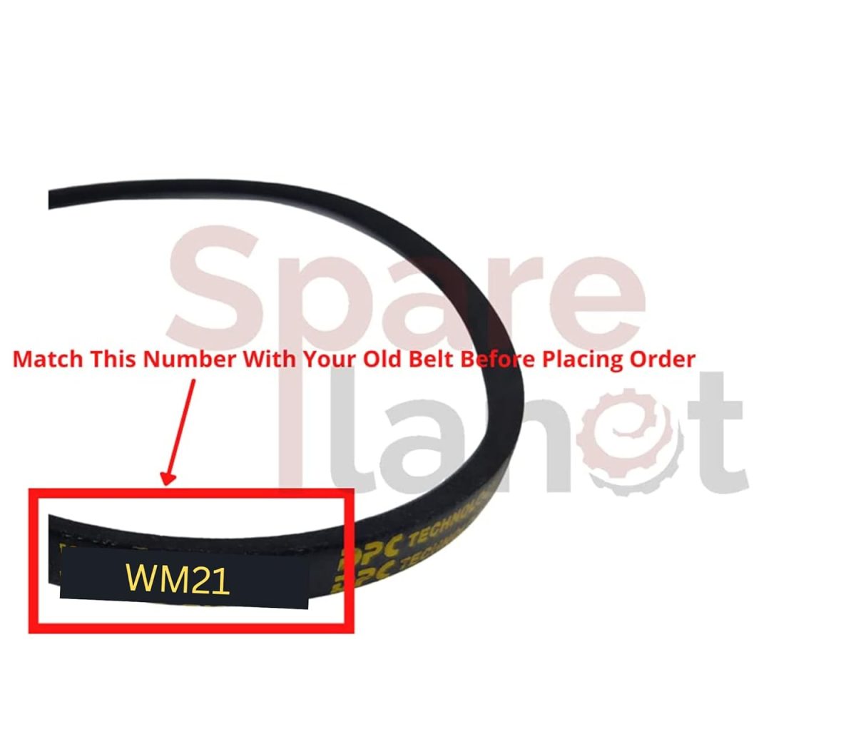 Spareplanet Washing Machine Belt WM21 Suitable for Semi and Fully Automatic Washing Macine (Match Number Printed on Belt) Pack of 1