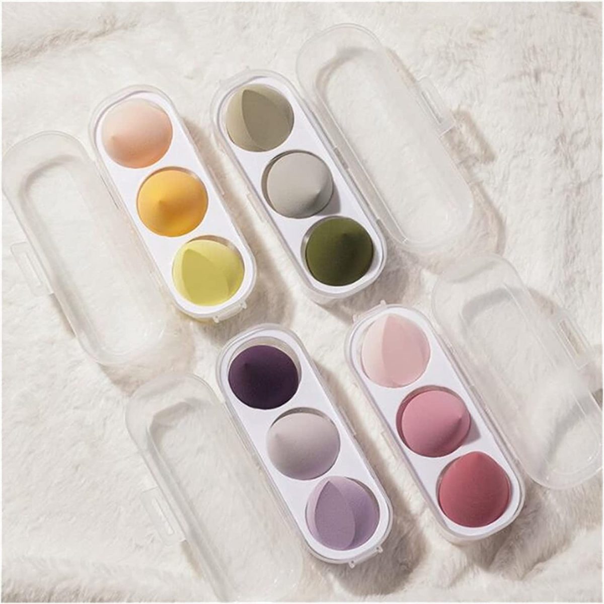 Lenon 3pcs Makeup Blender Makeup Sponge Cosmetic Puff with Storage Box Foundation Powder Beauty Sponge Women Make Up Accessories Tools Beauty Blender Makeup (Color : 3pcs Multicolor with Box) - Image 7