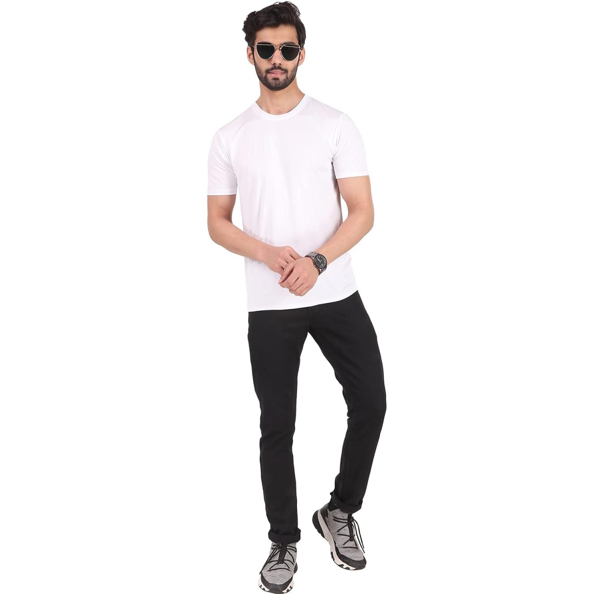 London Hills Men's Cotton Regular Fit Solid Sports Tshirt | Round Neck Tshirt | Half Sleeve Sports T-Shirt - Image 8
