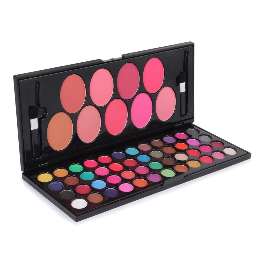 Huda Girl Eyeshadow Palette With Brush - 57 Color All In One Makeup Kit Book For Women And Girl Natural Ultra Shimmer Eyeshadow Palette Smoky & Metallic