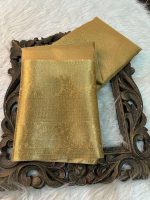 HAIDER ALI AND SONS Women Handloom Pure Soft Tissue Saree With Banarasi Weaving Zari Border And Running Bp | Saree For Party, Wedding, And Festivals, gold - Image 2