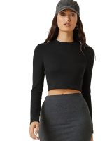 Aahwan Women's 100% Cotton Slim Fit Solid Full Sleeve Crop Top