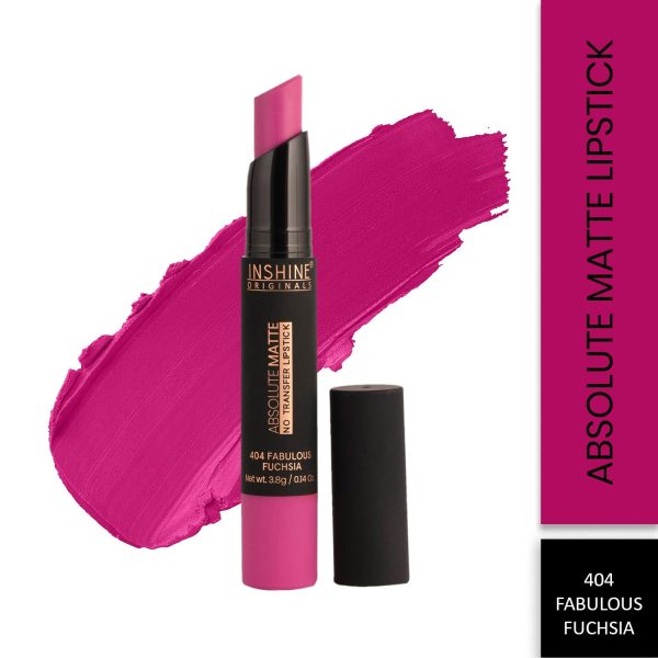 INSHINE ORIGINALS Absolute Matte No Transfer Lipstick,Intense Colour,Color Sensational Creamy Matte Lipstick,Lasts Up to 12 hours (FABULOUS FUCHSIA)