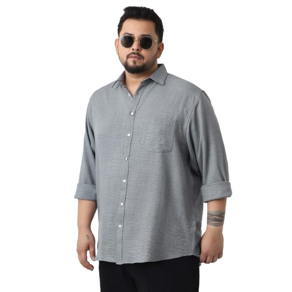 Urbano Plus Men's Linen Blend Full Sleeve Relaxed Fit Casual Solid Shirt