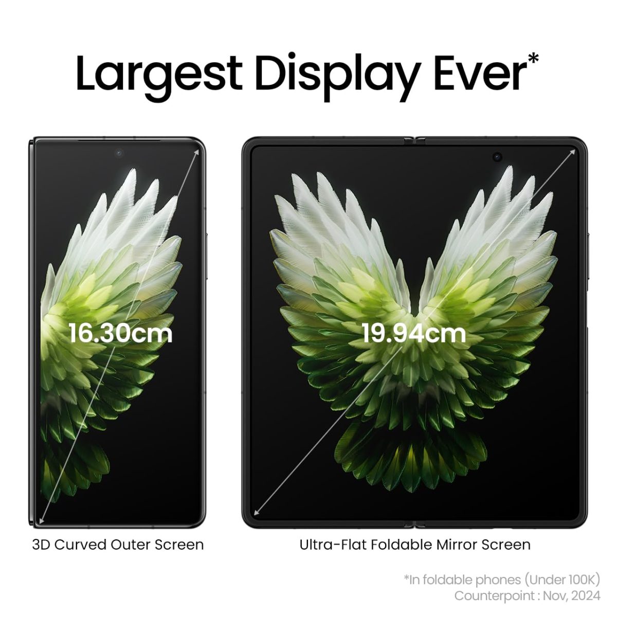 Tecno Phantom V Fold 2 (Karst Green, 12GB+512GB) | Strongest Fold Ever | Largest Battery in Fold Segment-5750mAh | Segment Largest Display | Rear-Triple 50MP Camera with OIS, Wi-Fi | 70W Fast Charger - Image 7