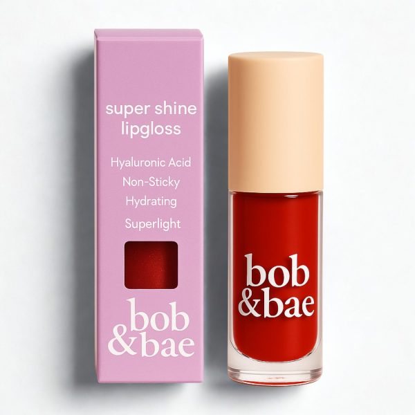 Bob & Bae Lip Gloss - Super Shine & Non-Sticky, with Subtle Tint, Hydrates, Nourishes & Protects Lips with Hyluronic Acid, Plumping Effect, Enriched with Niacinamide,Vegan, 2 Ml (Berrylicious)