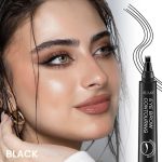 Magical Eyebrow Waterproof Brow Pencil, Eyebrow Contouring Pen,4 Tip Eye Brow Pencils for Women Makeup,natural & long-lasting finish 3d Microblading Eyebrow Pen Pencil,24h Smudge Proof (Black) - Image 2