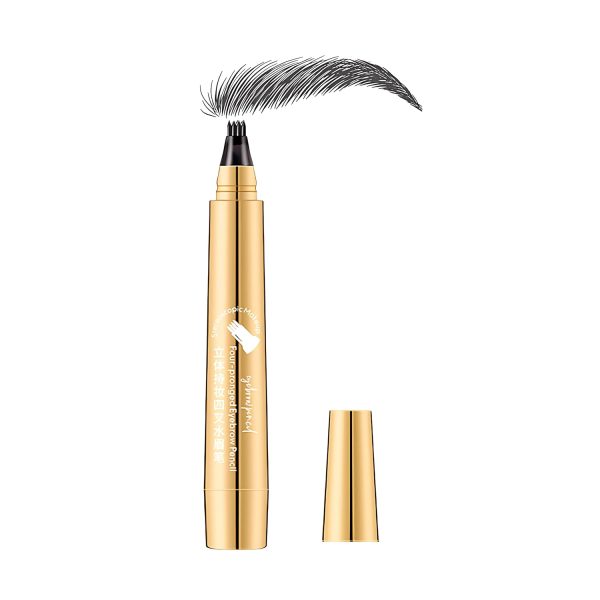 HOYECL Waterproof Eyebrow Pencil-Black,Long Lasting Brow Pencil Eyebrow Pen With 4 Tip, Hair-Like Effect Precise Brow Pen for Eyebrow Make Up,Easy to Use and Remove