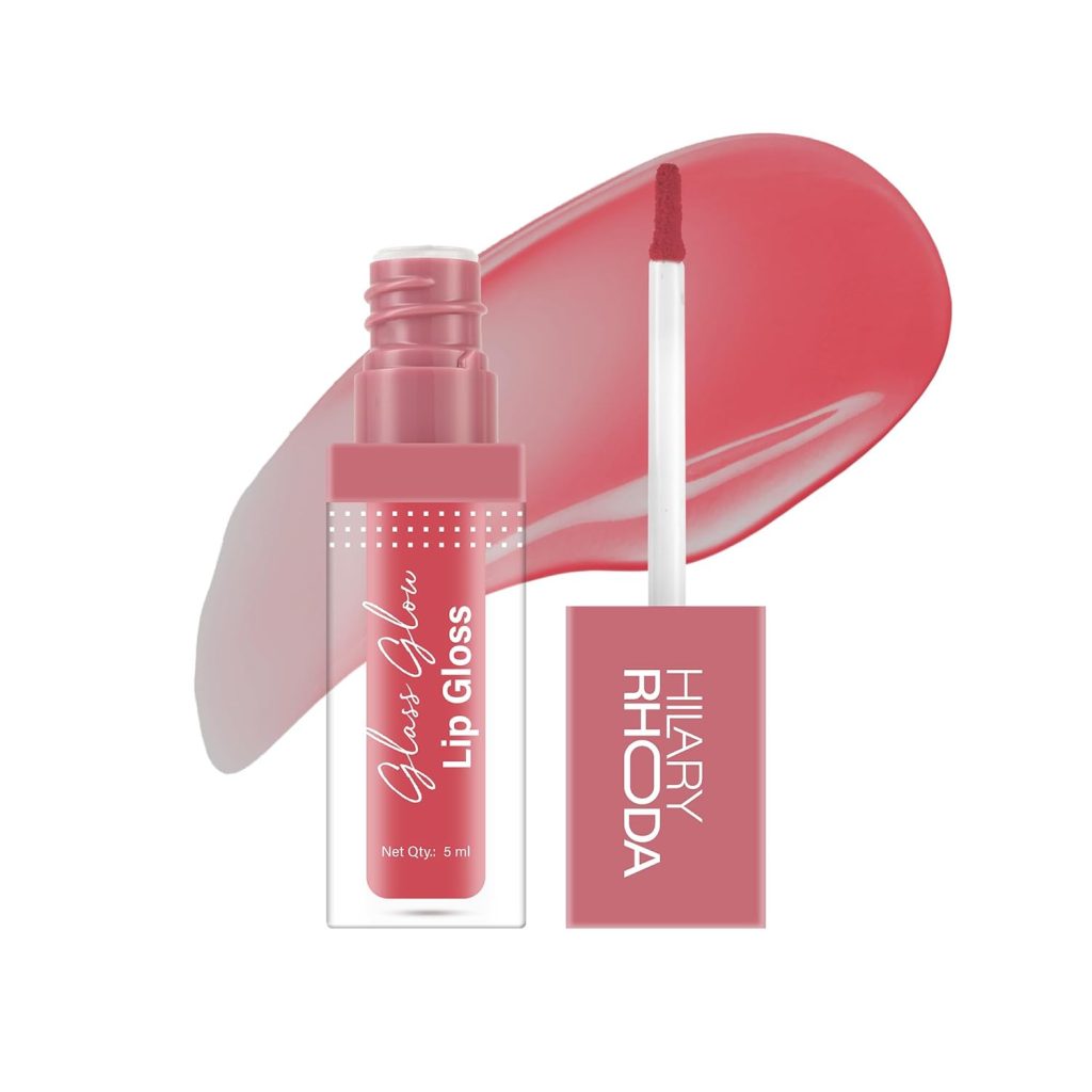 Hilary Rhoda Glass Glow Lip Gloss | Nourishing & Hydrating Lip Gloss | Sheer Coverage | High Shine | Juicy & Plump Lips | Glides on Smoothly | 5ml (Plumalicious - Shade 05)