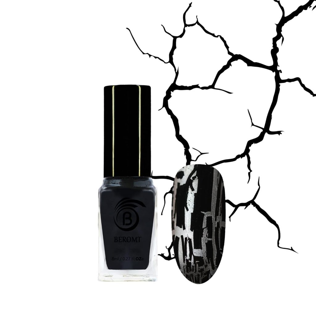 Beromt Tornado Crackle Nail Polish, Vegan-Friendly, Non-Toxic, Safe Fast Dry, Nail Art, Gel Finish Effect, Smooth Cracked Texture, Lustrous, Best High-Shine, Bright Crackle Nail Polish, 10Ml-9002