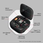 Portronics Snapcase 2 60W Multifunctional Fast Charging Data Cable Kit With Retractable Cable, Conversion Set USB A & Type C to Male Micro/Lightning,Sim Storage,Sim Eject Pin - Image 3