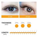NAGARAKU Easy Fanning Auto Fans Eyelash Extension Self Handing Making Fast Bloom Flowering Pre-bonded Lashes Mega Volume 12 Row/Tray With Thickness 0.07mm Curl C (Length - 12mm) - Image 7