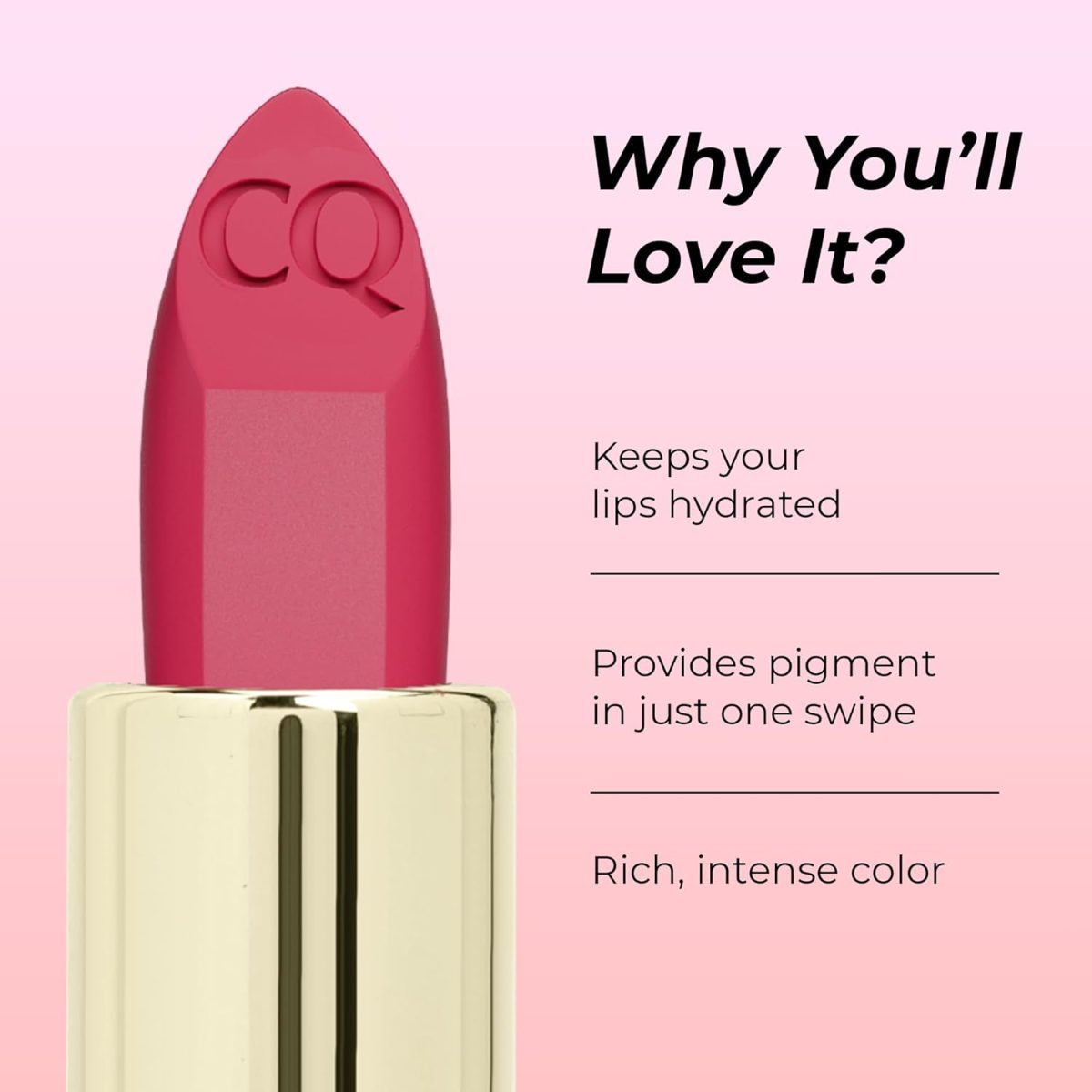 Colors Queen Lippie Creamy Matte Lipstick | Single Swipe Application, Long Lasting & Highly Pigmented | Lightweight Lipstick for Women Infused with Jojoba Oil and Vitamin E (02 - Maple Magenta, 5g) - Image 3