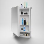 amazon basics Plastic Multipurpose, Wall-Mounted Storage Cabinet with Mirror (White)