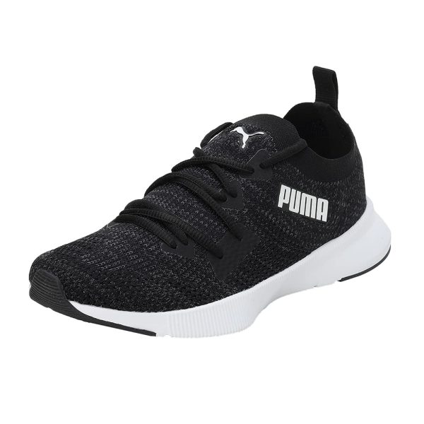 Puma Women, Flyer Runner Engineered Knit, Black-Asphalt-White, Sneaker, 6UK, (37999401)