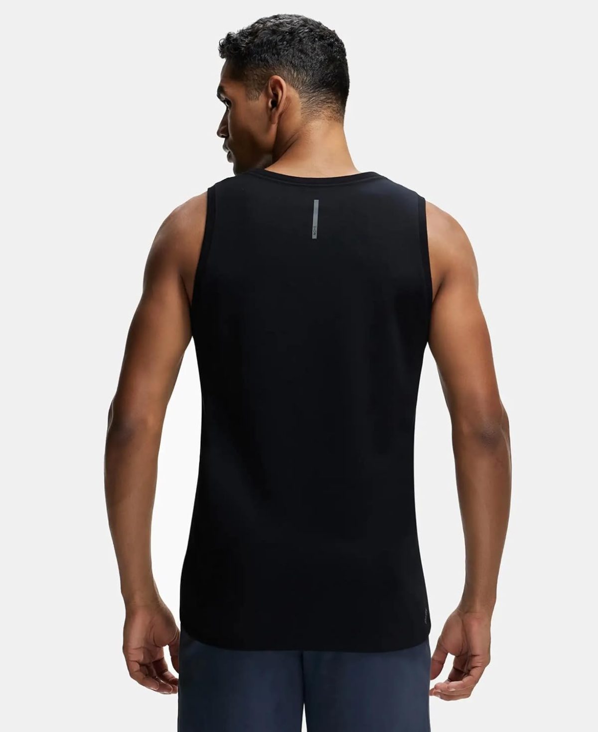 Jockey Men Super Combed Cotton Blend Regular MV06 Solid Low Neck Active Wear Tank Top with Breathable Mesh and Stay Fresh Treatment - Image 3
