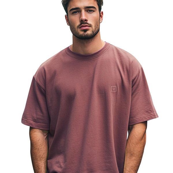 Urbano Fashion Men's Solid Round Neck Oversized Half Sleeve Cotton T-Shirt