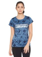 Clovia Women's Comfort-Fit Active Text Print T-Shirt with Reflective Sticker