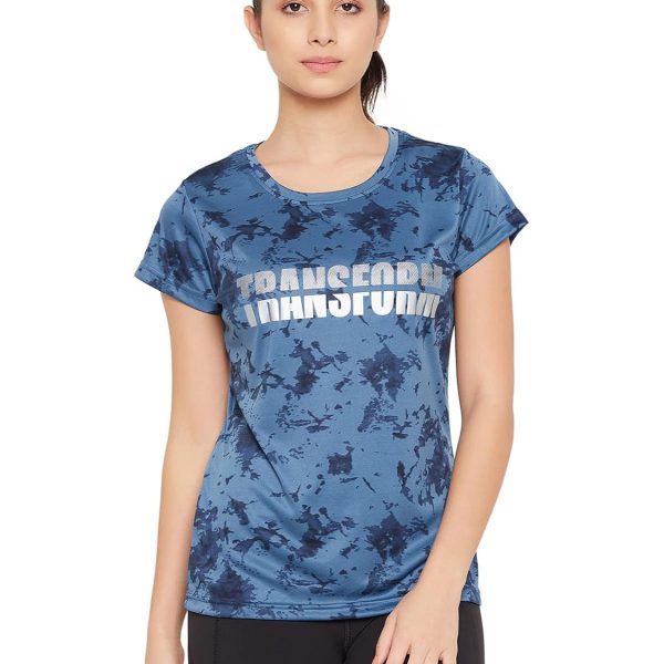 Clovia Women's Comfort-Fit Active Text Print T-Shirt with Reflective Sticker