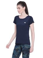 Clovia Women's Polyester Comfort Fit Active Text Print T-Shirt - Image 2