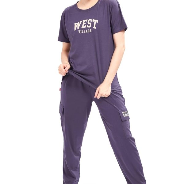 WEET Women's Printed Track Suit T-Shirt Trackpant Co-Ord Set 3415