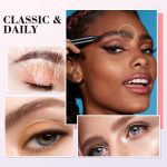 Magical Eyebrow Waterproof Brow Pencil, Eyebrow Contouring Pen,4 Tip Eye Brow Pencils for Women Makeup,natural & long-lasting finish 3d Microblading Eyebrow Pen Pencil,24h Smudge Proof (Black) - Image 3