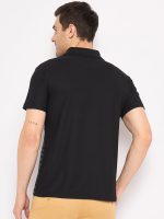 KASMA Men's Cotton Blend Polo Tshirt Has a Short Sleeve & Straight Hem-SNGKS-STRIPS5BLK - Image 2