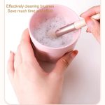 Agudo makeup brushes cleaning bowl watercolor painting brush washer and holder stand for drying makeup brush scrubber for girls women at home(multicolour/1pcs) - Image 6