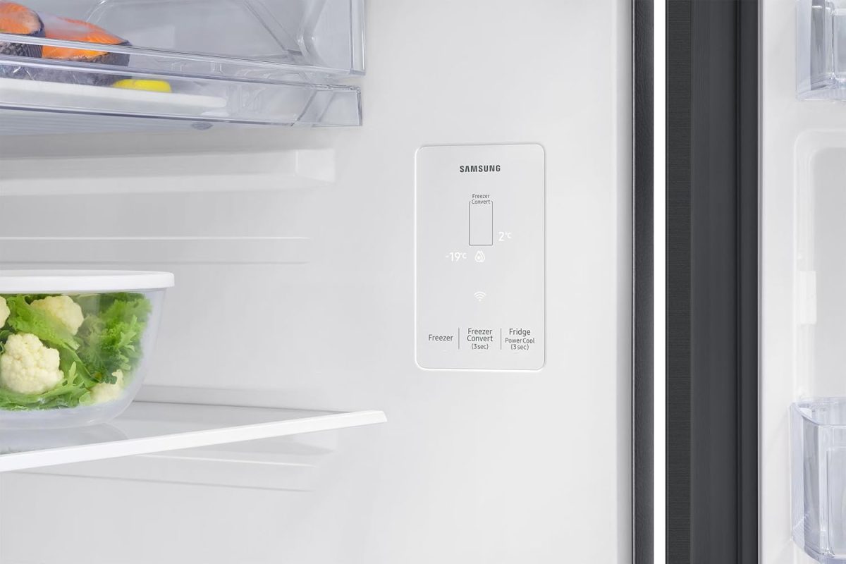 Samsung 350 L, 2 Star, Convertible 5-in-1, Digital Inverter, Frost Free Double Door, WiFi Enabled Bespoke AI Refrigerator (RT38DG5A2BBXHL, Luxe Black, Black) - Image 6