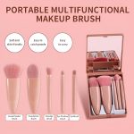 Mini Makeup Brushes Kit – Travel-Friendly Cosmetic Brush Set for Women & Men – Portable 5-Piece Makeup Brush Set with Case – Ideal for Foundation, Eyeshadow, Blush & Lip Application - Image 3