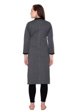 Rosary Women's Embroidered Woolen Kurti with Pockets | Warm Full Sleeve Winter Wear | Elegant Design - Image 4