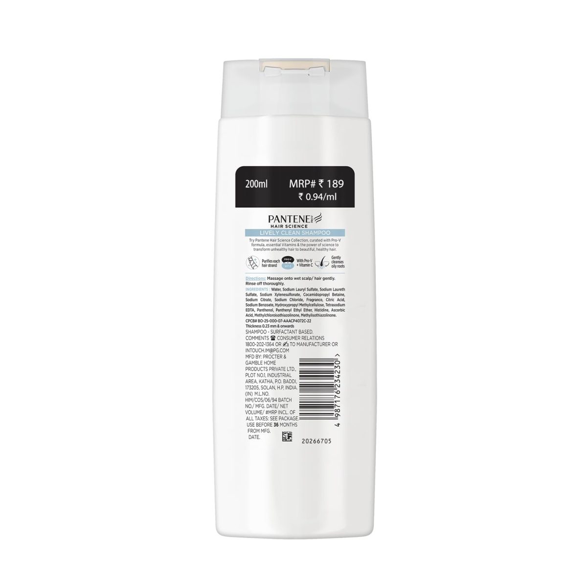 Pantene Advanced Haircare Solution, Lively Clean Shampoo for Women, 200ML - Image 8