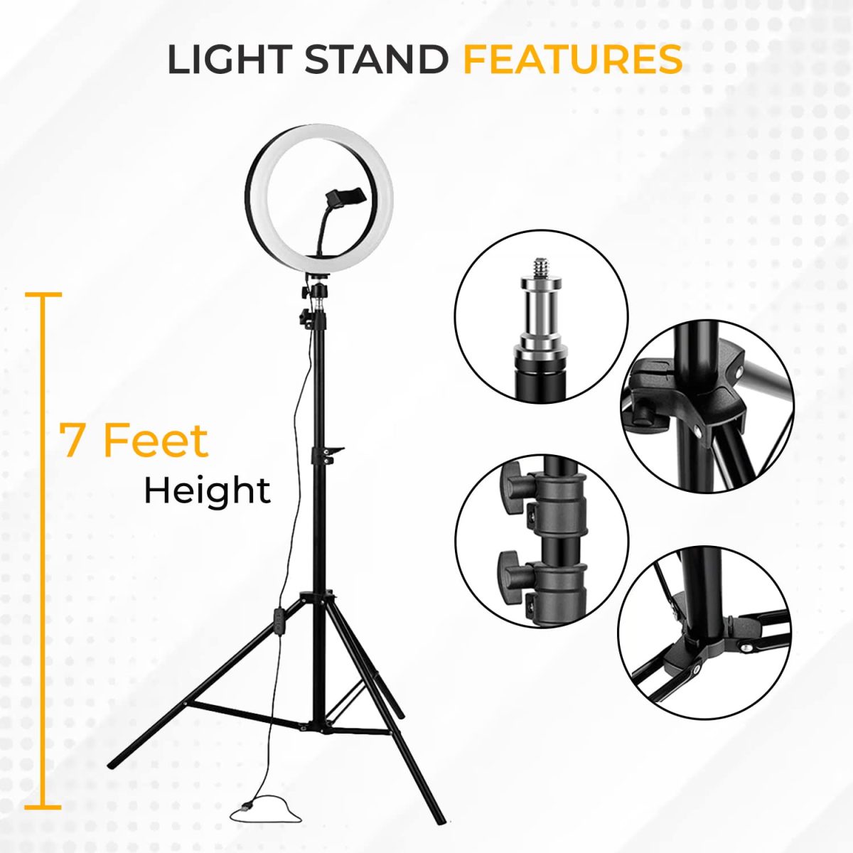 Tygot Professional (12 Inch) Led Ring Light with 7 Feet Tripod Stand for Mobile Phones & Camera, 3 Temperature Mode Dimmable Lighting, Photo-Shoot, Video Shoot, Makeup & More - Image 4