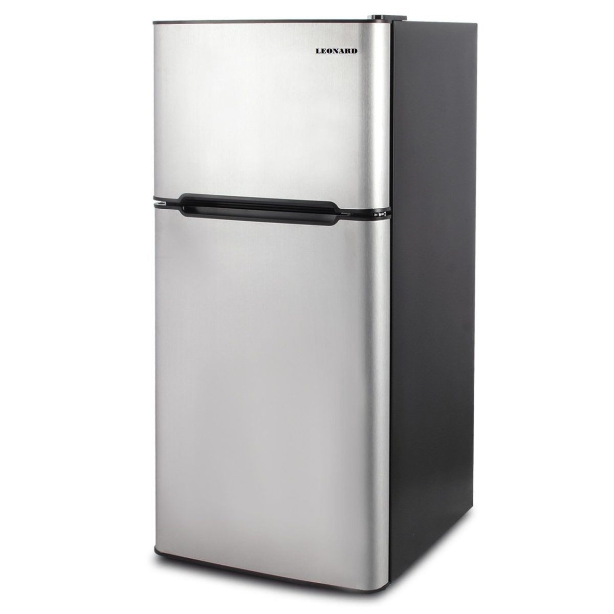 LEONARD USA Mini Fridge Small Fridge 120 L Inverter Double Door with Toughened Adjustable Glass Shelves, Mechanical Control, Interior Light (Based on American Technology) (Silver & Black) - Image 3