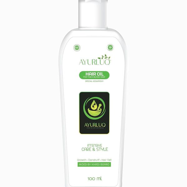 Ayurluq Hair Oil for Care - Control Hair Fall - Pure Herbal Oil - Solution for Dandruff - Promote Growth - 100Ml, Clear