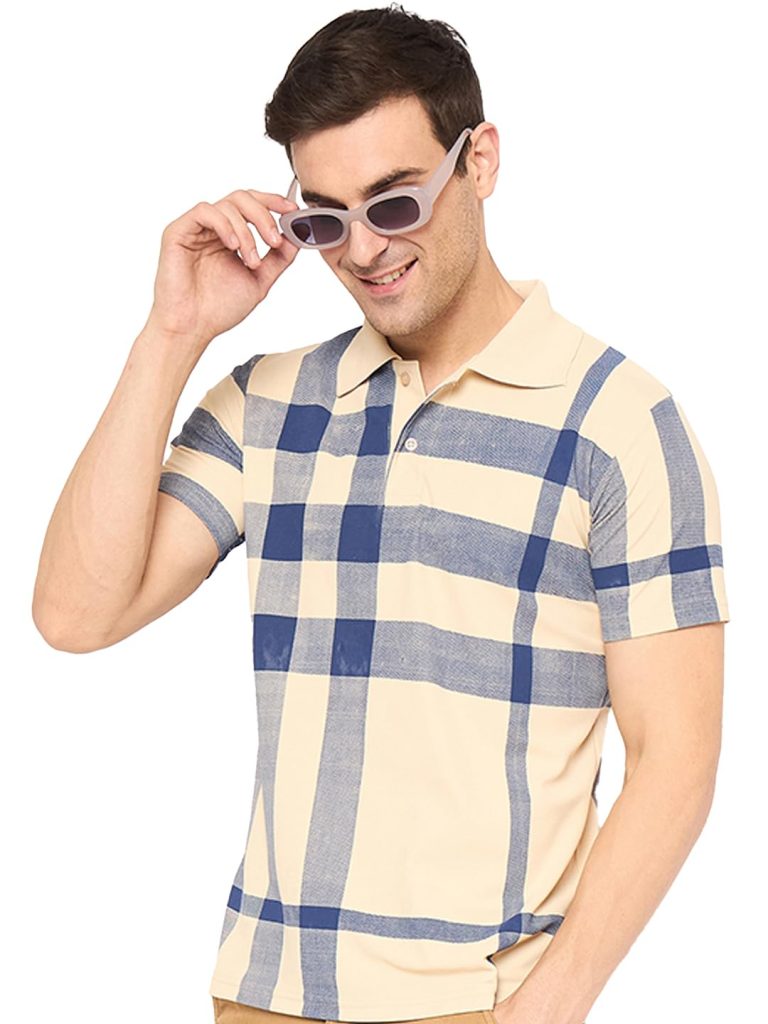 KASMA Men's Cotton Blend Polo Tshirt Has a Short Sleeve & Straight Hem-102KS