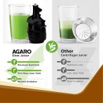 AGARO Imperial Slow Juicer, Professional Cold Press Whole Slow Juicer, 240 Watts Power Motor, 3 Strainers, All-in-1 Fruit & Vegetable Juicer, Grey/Black - Image 7