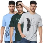 INKKR Men Half Sleeve Printed Roundneck T-Shirt Combo