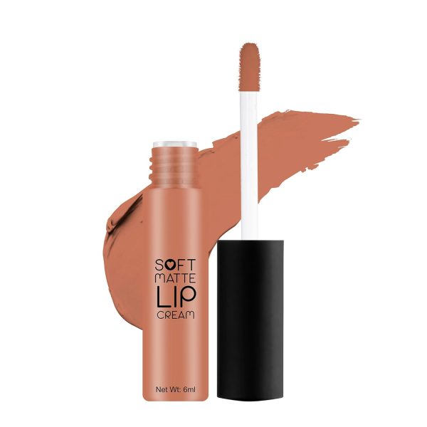 Swiss Beauty Soft Matte Lip Cream Weightless Lipstick | Long Lasting Lipstick With Velvety Finish | Shade- Nude Touch, 6ml