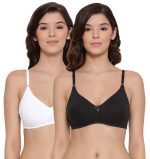 Lyra Women's Non-Padded T-Shirt BRA-511 T-Shirt Bra 511_2PC_White & Black_38B