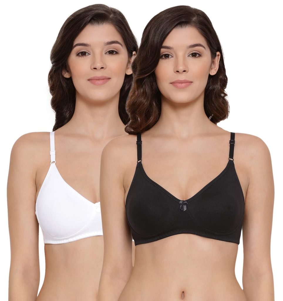 Lyra Women's Non-Padded T-Shirt BRA-511 T-Shirt Bra 511_2PC_White & Black_38B