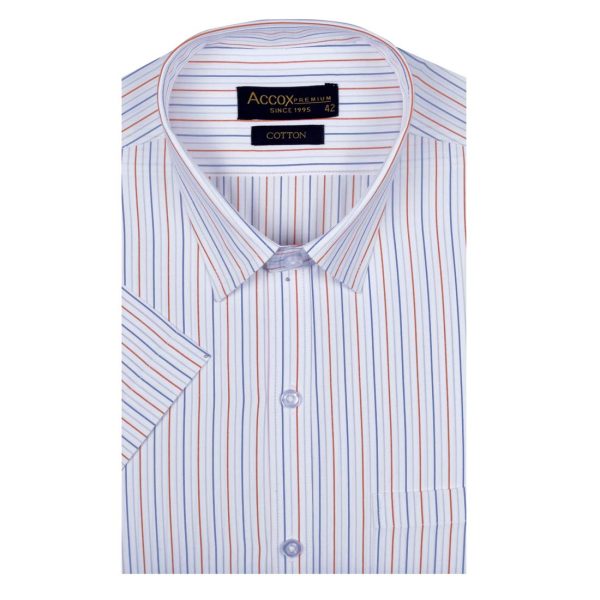 ACCOX Men's Striped Half Sleeves Regular Fit Cotton Formal Checkred Shirts(GCR02)
