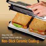 KENT 16025 Sandwich Grill 700 W | Non-Toxic Ceramic Coating | Automatic Temperature Cut-off with LED Indicator | Toaster | Griller | Roaster | Sandwich maker 3 in 1 | 1 year warranty - Image 7