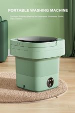 Small Portable Washing Machine, Mini Washer 9L High Capacity with 3 Modes Deep Cleaning for Underwear, Baby Clothes, or Small Items, Foldable Washing Machine for Apartments, Camping, Travel-Green - Image 2