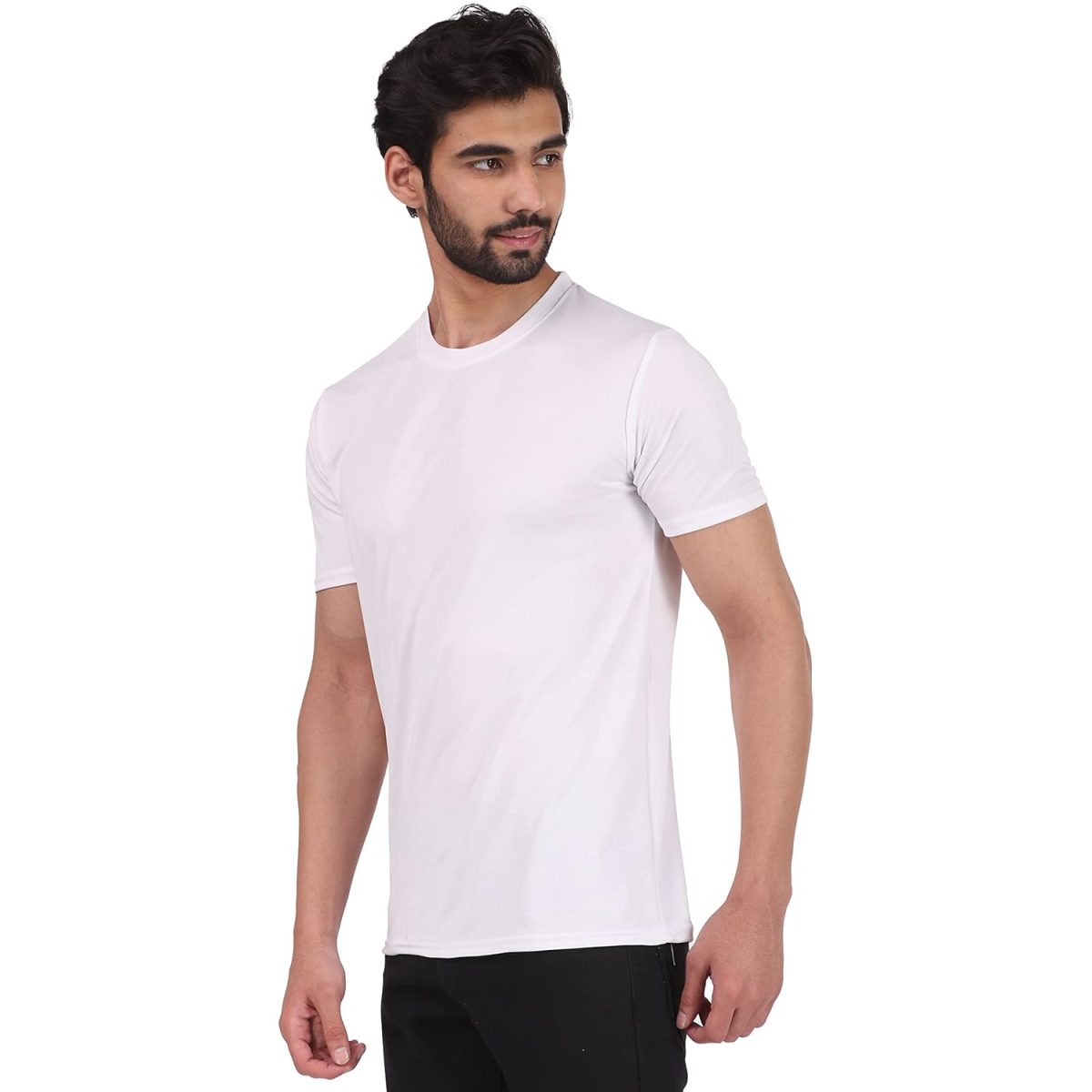 London Hills Men's Cotton Regular Fit Solid Sports Tshirt | Round Neck Tshirt | Half Sleeve Sports T-Shirt - Image 5