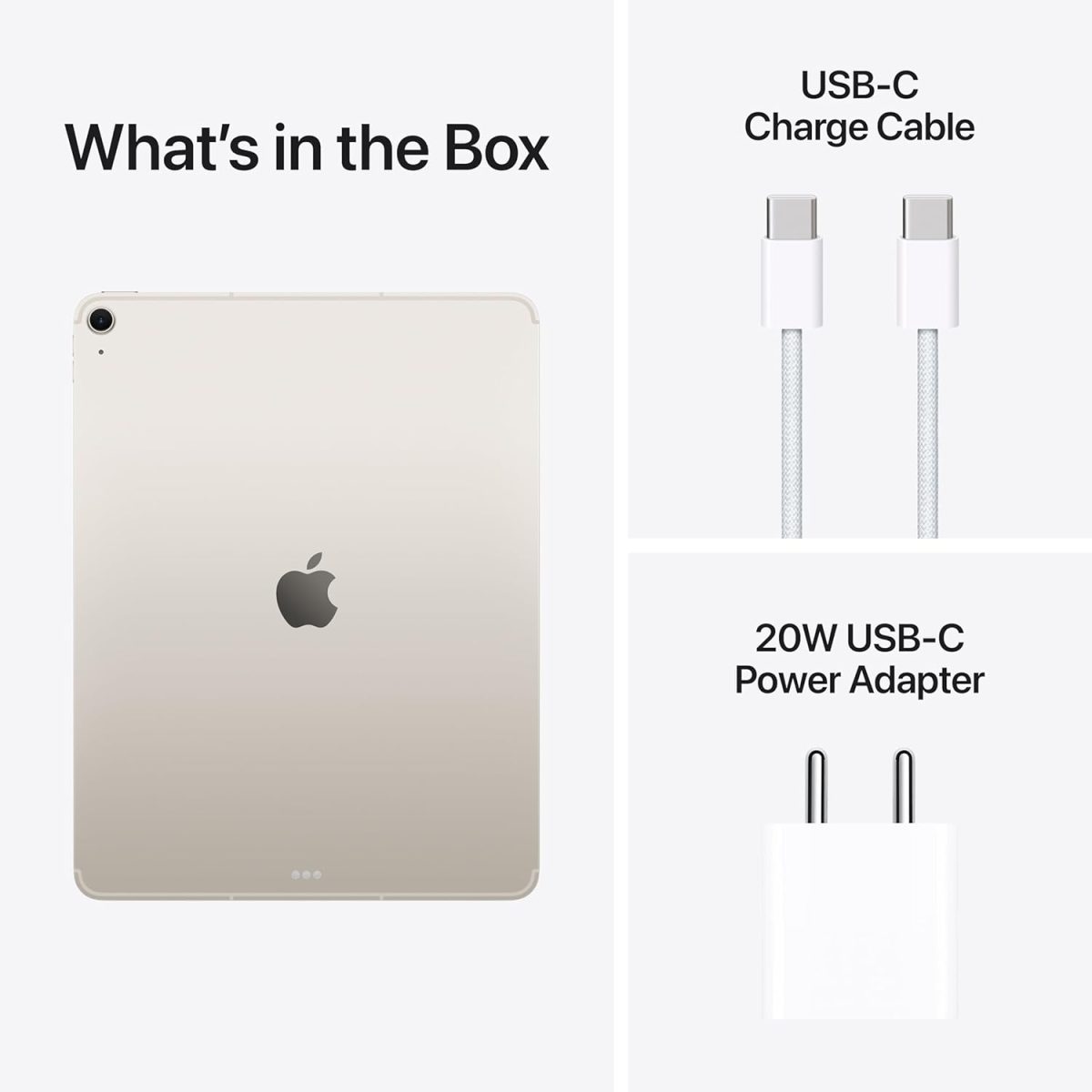 Apple iPad Air 13″ with M3 chip: Built for Apple Intelligence, Liquid Retina Display, 128GB, 12MP Front/Back Camera, Wi-Fi 6E + 5G Cellular, Touch ID, All-Day Battery Life — Starlight - Image 6