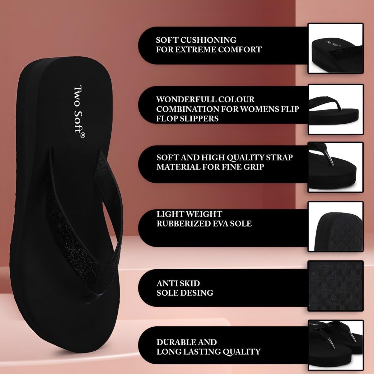 Women Slipper Stylish Comfortable Lightweight Soft Flaxsible fancy chappal_BZR-PERENT-009 - Image 2
