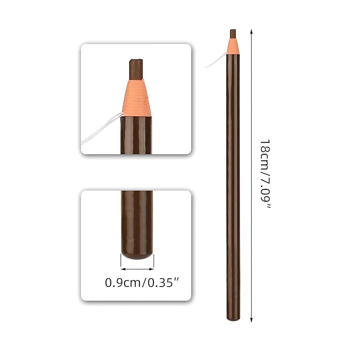 Globelle Brow Mapping Pencil with String – Precision Eyebrow Pencil for Microblading, Permanent Makeup, and Cosmetic Use- Brown (Pack of 2) - Image 4