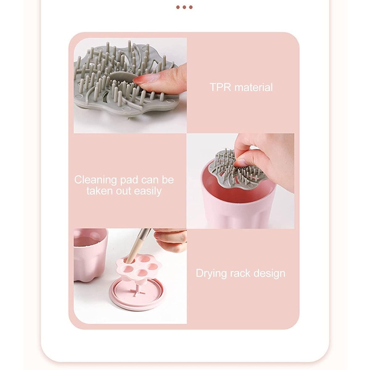 Agudo makeup brushes cleaning bowl watercolor painting brush washer and holder stand for drying makeup brush scrubber for girls women at home(multicolour/1pcs) - Image 4