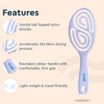 GUBB French Hues Oval Vent Hair Brush for Styling, Detangling and Grooming for Men and Women |Straightens & Detangles Curly Hairs | Reduces Hair Breakage and Promotes Hair Growth|Best Hair Brush for All Hair Types - Image 3